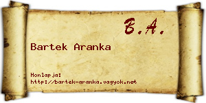 Bartek Aranka névjegykártya